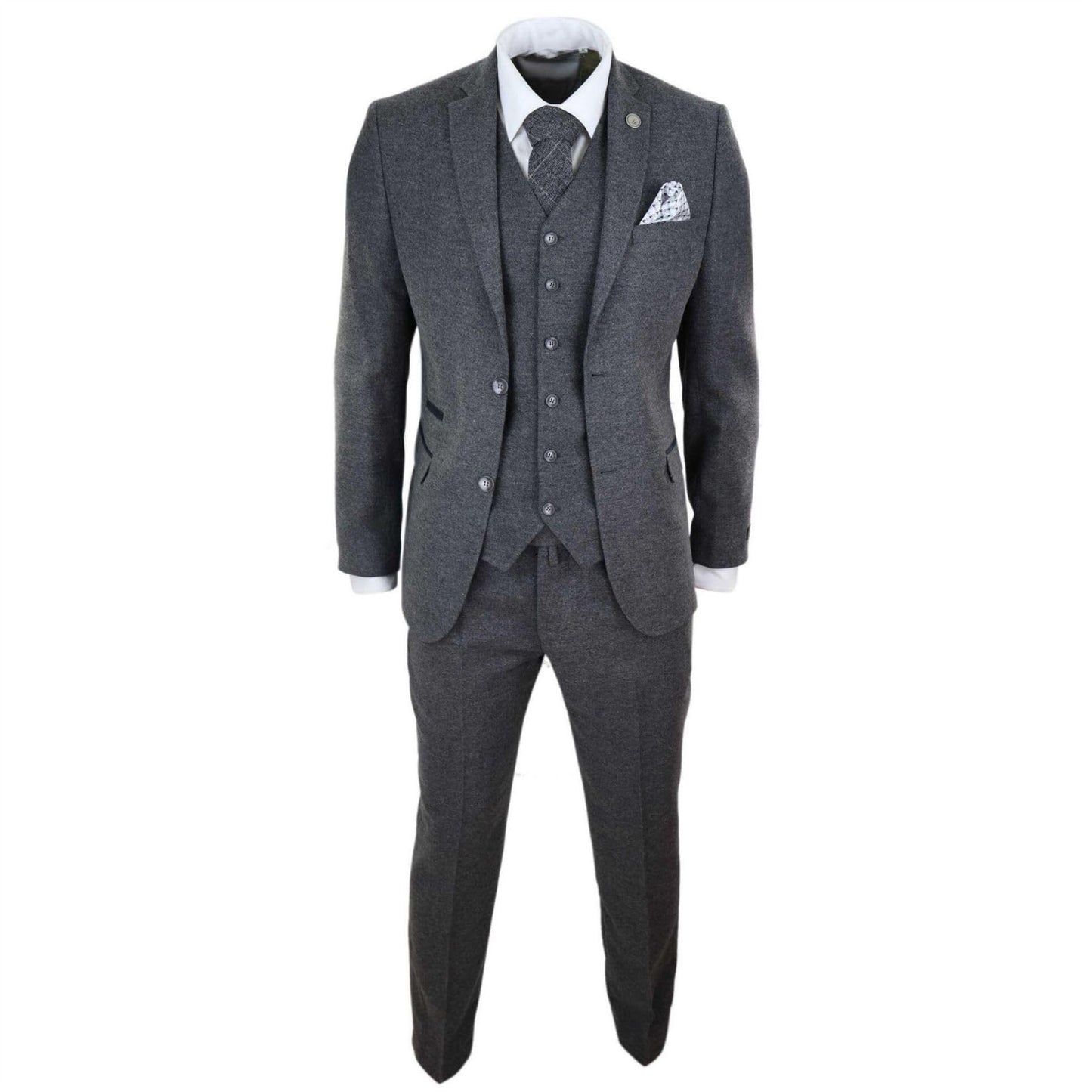 TruClothing.com Herrenanzug 3 Teilig Wollenanteil Tweed Design 1920 Vintage Klassisch