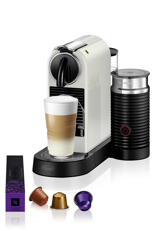 Nespresso De'Longhi Citiz EN267.WAE Kaffeekapselmaschine mit Milchaufschäumer, 1710W ,1 L , 37.2 x 21.8 x 27.7 cm, Creme-weiß