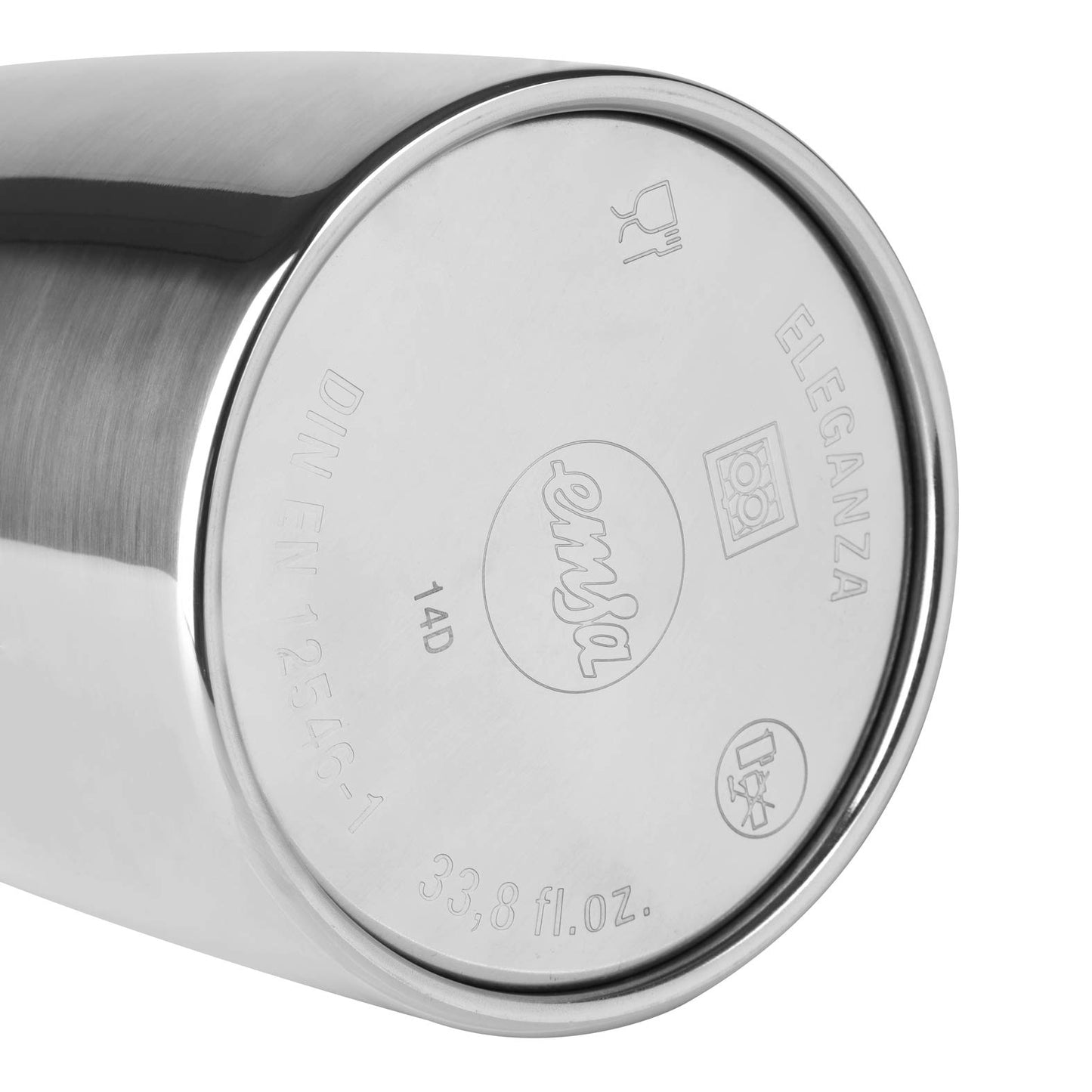 Emsa Eleganza Isolierkanne 502488 | 0,6 L Fassungsvermögen | Easy Open Verschluss | 12h heiß, 24h kalt | Edelstahl