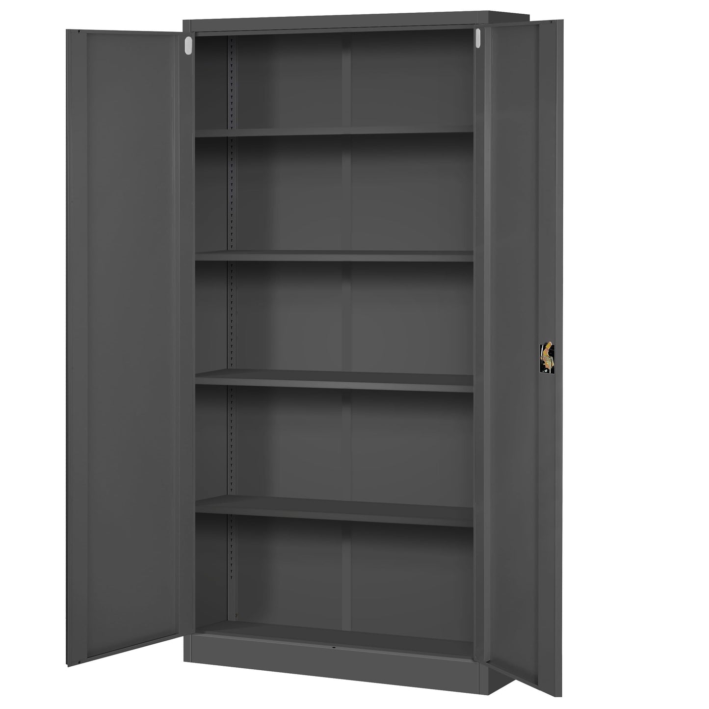 Metall Aktenschrank Abschließbar mit 2 Türen - Metallschrank  185 x 90 x 40 cm - Metall Aktenschrank Abschließbar mit 2 Türen
