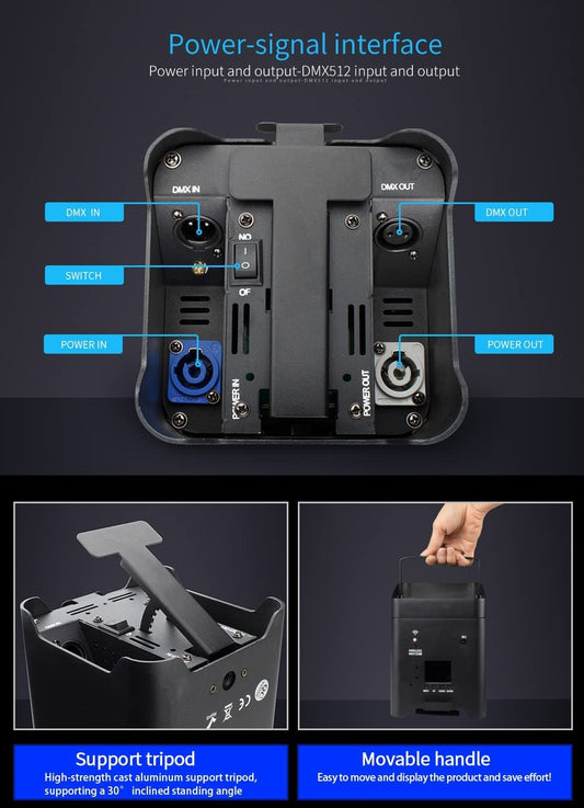 UKing 4er 108W RGBWA+UV Akku LED Par Scheinwerfer Wiederaufladbarer mit Tasche und Fernbedienung, APP/DMX partylicht Bühnenlicht für DJ disco Bar KTV Hochzeit