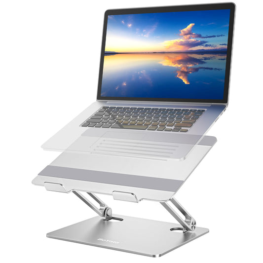 BoYata Laptopständer, Multi-Angle Laptop Ständer mit Heat-Vent, Verstellbarer Notebook Ständer Kompatibel für Laptops (10-15 Zoll) einschließlich MacBook Pro/Air, Dell, HP, Samsung (Silber)