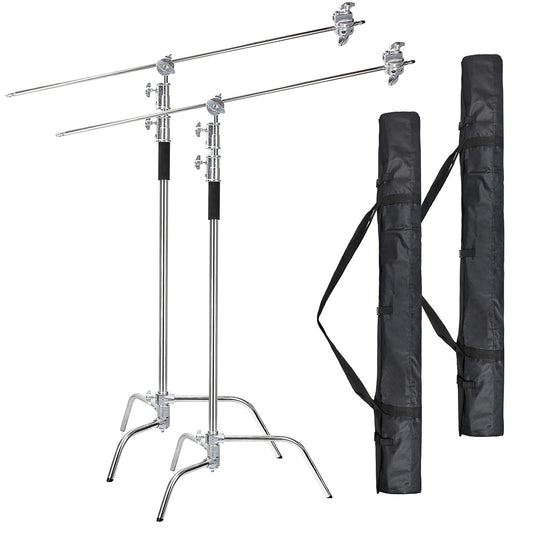 EACHSHOT C Stand 2 Packs mit Taschen Metall Max 8,5ft/260cm 2 Stück Grip Head für Godox AD400 Pro AD600 Pro AD600BM Aputure 120D 300D II für Fotografie Studio Video