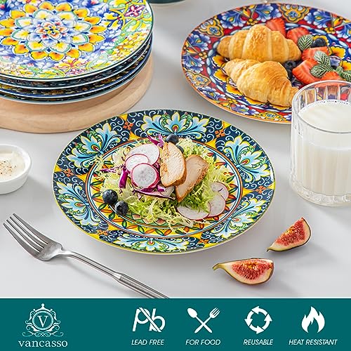 vancasso Salatteller 6er Set, SIMI Dessertteller aus Porzellan, geeignet für Mikrowellen und Spülmaschinen