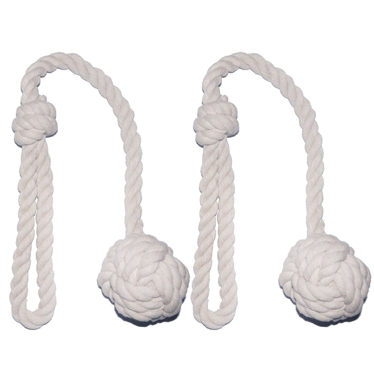 CHBOP 2 Stück Vorhang Zugband Gardine Gardinenhalter Vorhanghalter Raffhalter Holdback Gebinde Tie Band Tiebacks Handstricken Schnalle Baumwoll Seil mit Ball