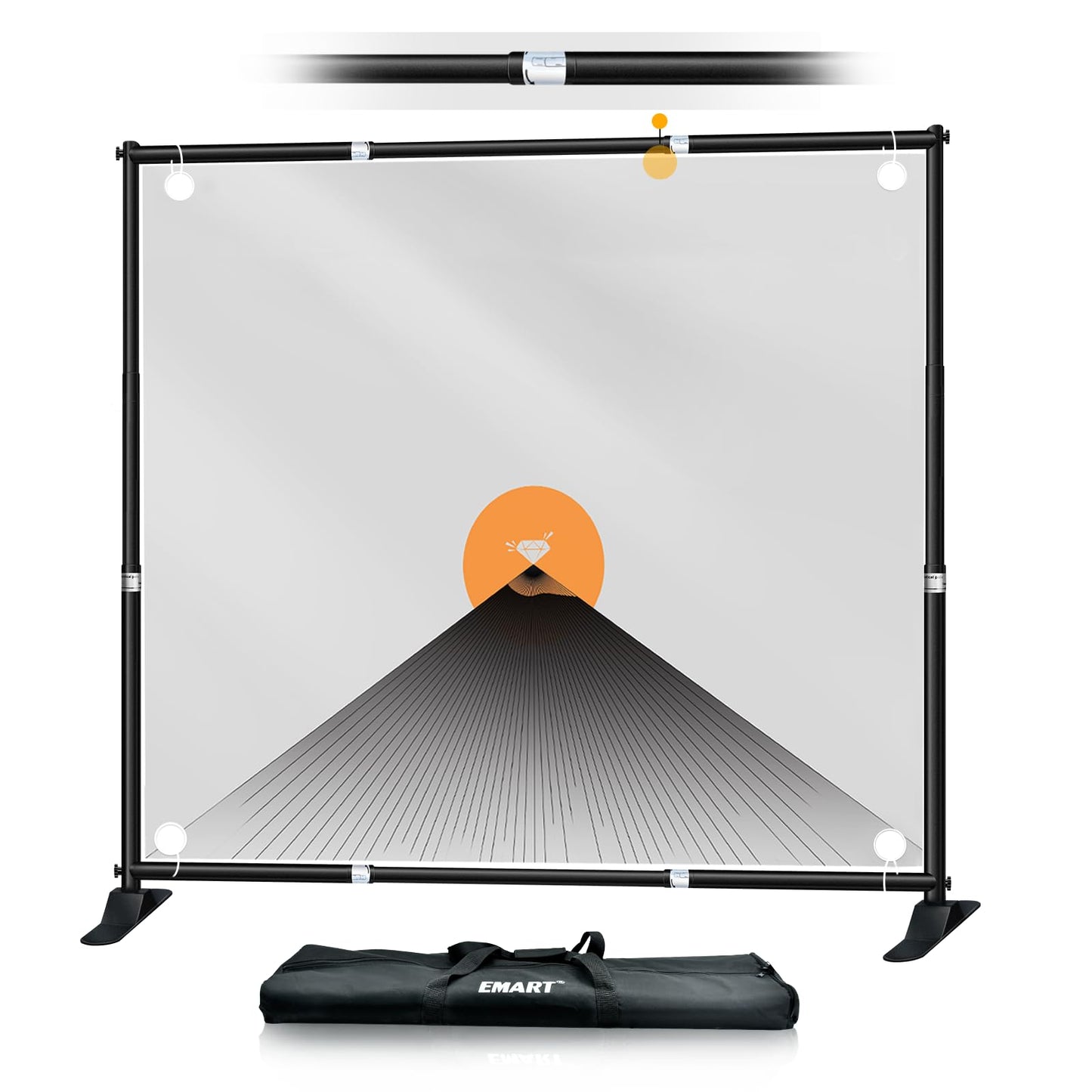 EMART Banner Ständer 3 x 3 m, Verstellbarer Hintergrund Ständer, Foto Hintergrundständer für Studio, Porträt und Produktfotografie, Fotografie - Upgraded