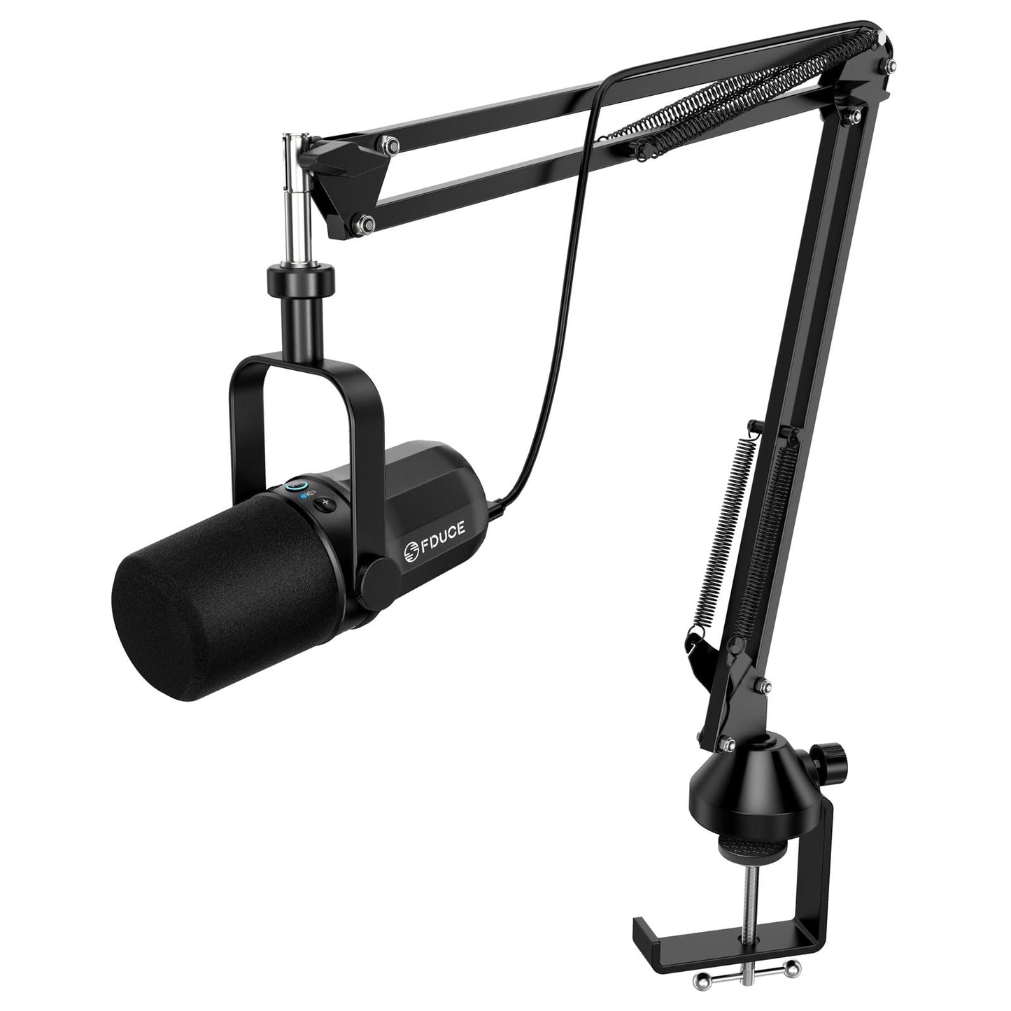FDUCE SL40+ dynamisches Podcast-Mikrofon, USB/XLR-Mikrofon-Set für Gaming und Streaming, dynamisches Mikrofon mit Galgenarmst?nder, integrierter Kopfh?rerausgang, Stummschalttaste, Gain-Taste