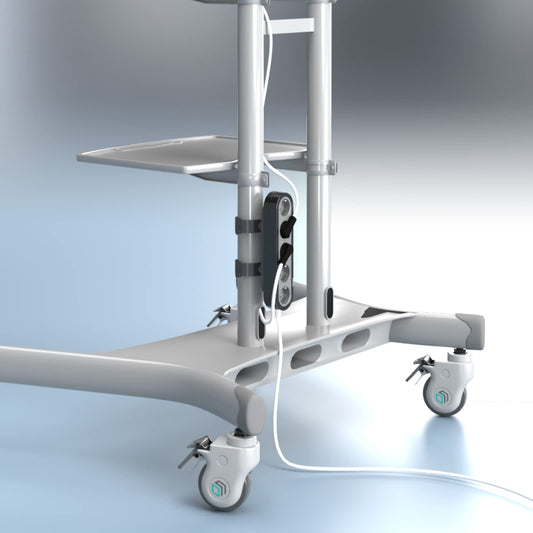 ONKRON TV Ständer TV Standfuss TV Rollwagen Verlängerungs-Netzfilterhalter Halterung für TS1881 ⌀50 mm APS1881 Schwarz