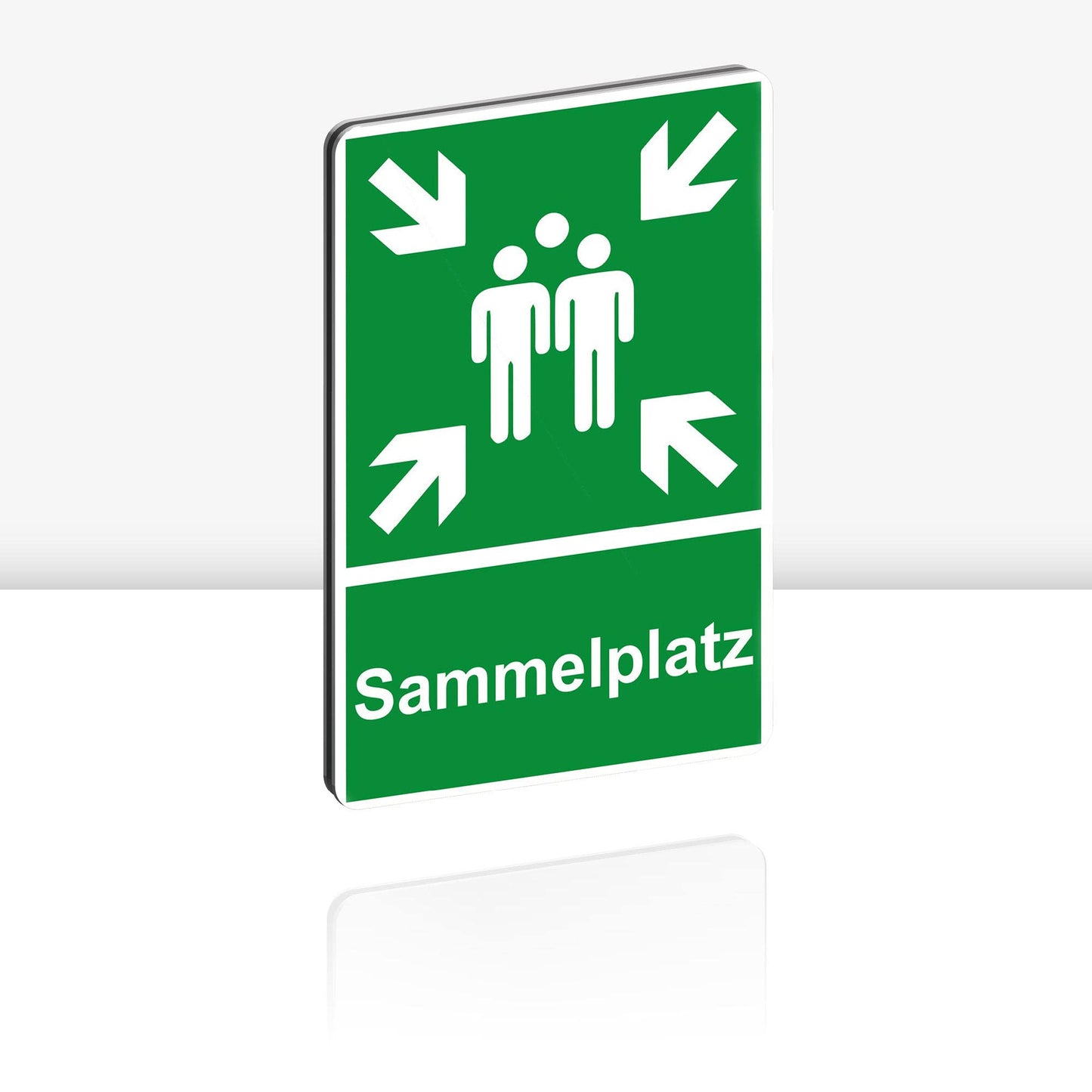 2 Stück XXL Sammelplatz Schild 30 x 40 cm Alu 3mm Alu-Dibond stabile Aluminiumverbundplatte Sammelstelle Sammelpunkt mit UV-Schutz von STROBO