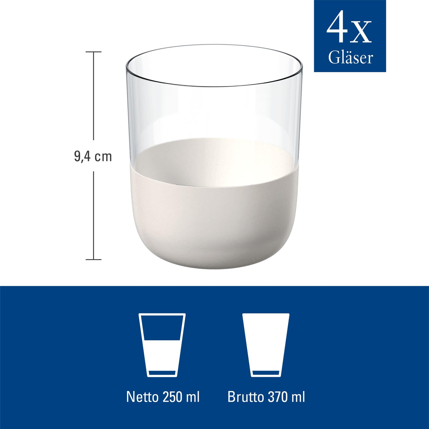 Villeroy & Boch – Manufacture Rock blanc Whisky-Tumbler Set 4 teilig Weiß, Whiskeybecher, Whiskey Gläser Set, Bargläser, Außergewöhnliche Gläser, Handbemalte Whiskeygläser, Kristallglas