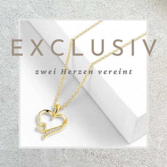 Halskette Damen Gold Herzkette Kette vergoldet Engelsflügel Goldkette Ich liebe Dich Damenkette Herz-Anhänger Goldschmuck Schmuck Geburtstag Valentinstag Jahrestag Geschenke Frauen Freundin