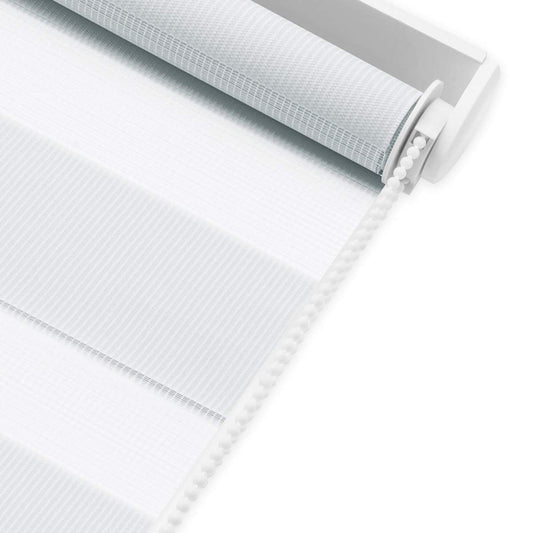Deswell Doppelrollo Klemmfix ohne Bohren Weiß B90 x H120 cm (Stoffbreite 86cm) Rollos für Fenster ohne Bohren für Fenster mit Lichtdurchlässig & Verdunkelnd/Höhe Stufenlos Verstellbar