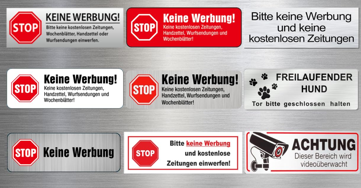 5 x Brandengel® Achtung Dieser Bereich wird videoüberwacht Aufkleber - Schild Edelstahl Optik extra Starke Folie - Sticker (Achtung Dieser Bereich wird videoüberwacht) für den Briefkasten - 5St