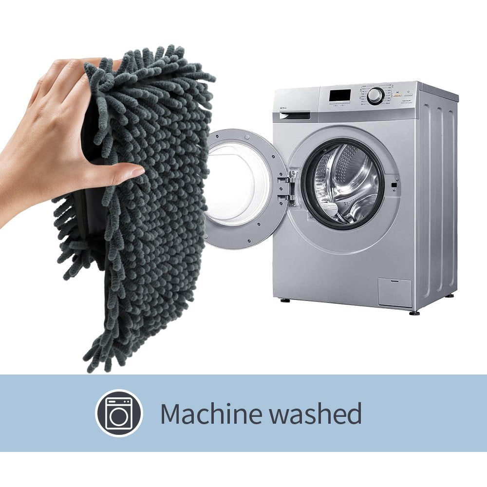Masthome Flach Bodenwischer Set, 128 cm Chenille Flach Wischmopp mit 4 Wischpads, Wischer Set für Schnelle Reinigung Bodenreinigung, Send Scraping Dust Tool - Blau