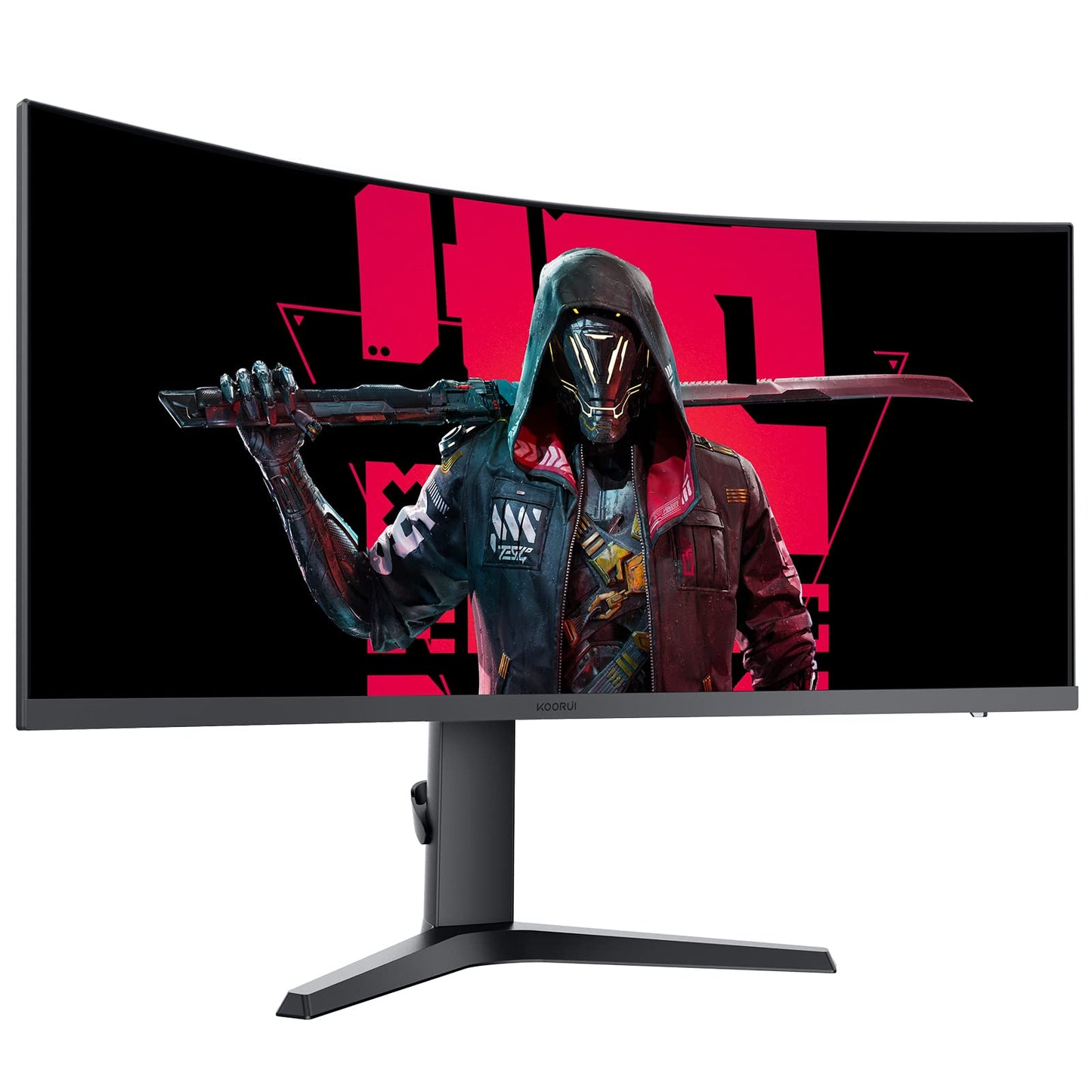 KOORUI 34 Zoll Ultrawide Curved Gaming Monitor, PC Bildschirm 165Hz, 1MS, 1000R, WQHD 3440x1440, VA, Adaptive Sync, 2xHDMI 100Hz & Display Port 165Hz, VESA 75 * 75mm, DCI-P3 90%, Höhenverstellbar