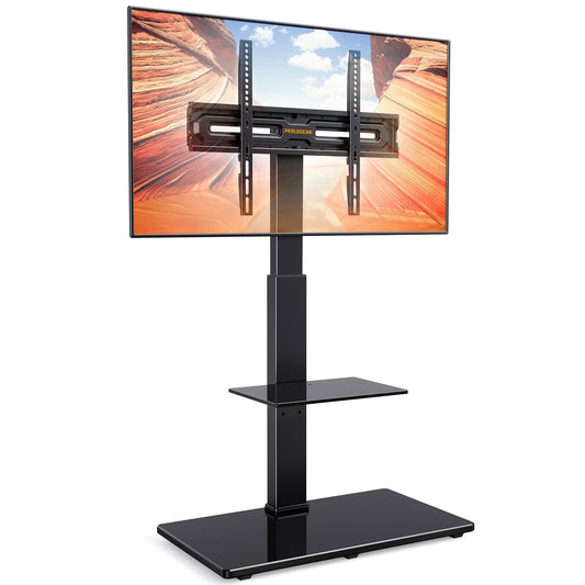 PERLEGEAR TV Ständer TV Bodenständer für 30-70 Zoll Flach & Curved Fernseher bis zu 50 KG mit Neigung, TV Stand mit höhenverstellbar, TV Standfuss mit Schwenkbar, Max VESA 600x400mm