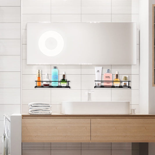 LXUDN Rocneuna 4-Teiliges Set Gewürzregal Wand Ohne Bohren, Schwarz Gewürzständer Mit Breiterem Innenschlitz Hält Größere Gewürzgläser,29×8×6CM Benutzt als Küchenschrank Organizer Küchenregal Wand