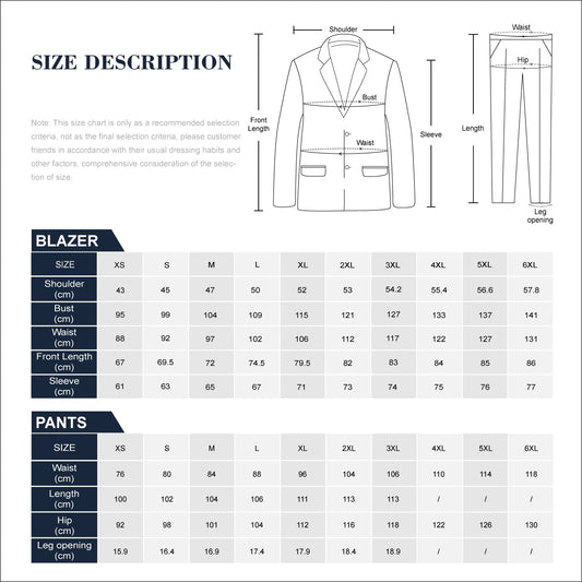 Allthemen Anzug Herren Anzüge Slim Fit 2 Teilig Business Herrenanzug Sakko Hose Schwarz L