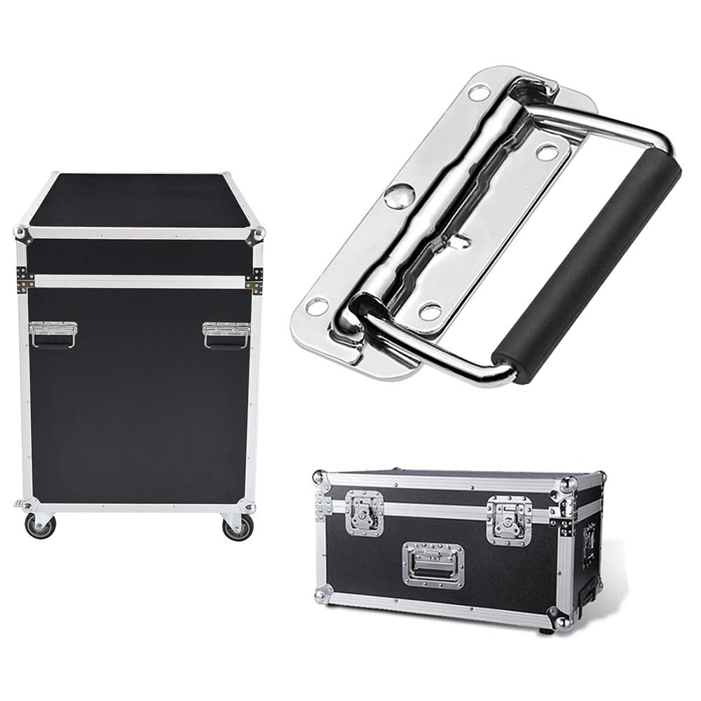 Gobesty 2 Stück klappgriff, Hardware Boxen Gefedert kistengriff, Silber Griffe Griff Tragegriff für Toolbox Tür (110mm)
