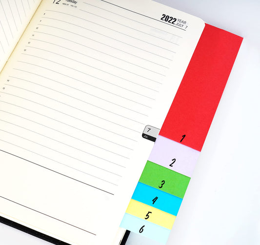 Trennstreifen bunt 200 Stück, 8 Sortiert Farben Register- 24 x 10,5cm Trenner Gelocht Recycelter Karton, 180 g/m² Bedruckbar Papier Karten für Sortieren Ordner