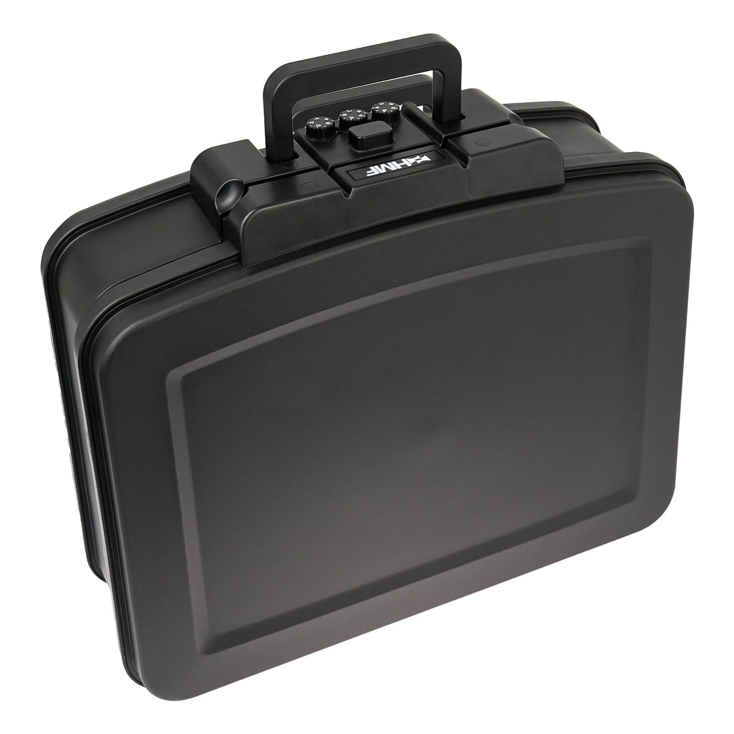 HMF 250437 Feuerfeste Wasserdichte Dokumentenbox mit Zahlenschloss | DIN A4 | 44,5 x 16,5 x 33 cm | Schwarz