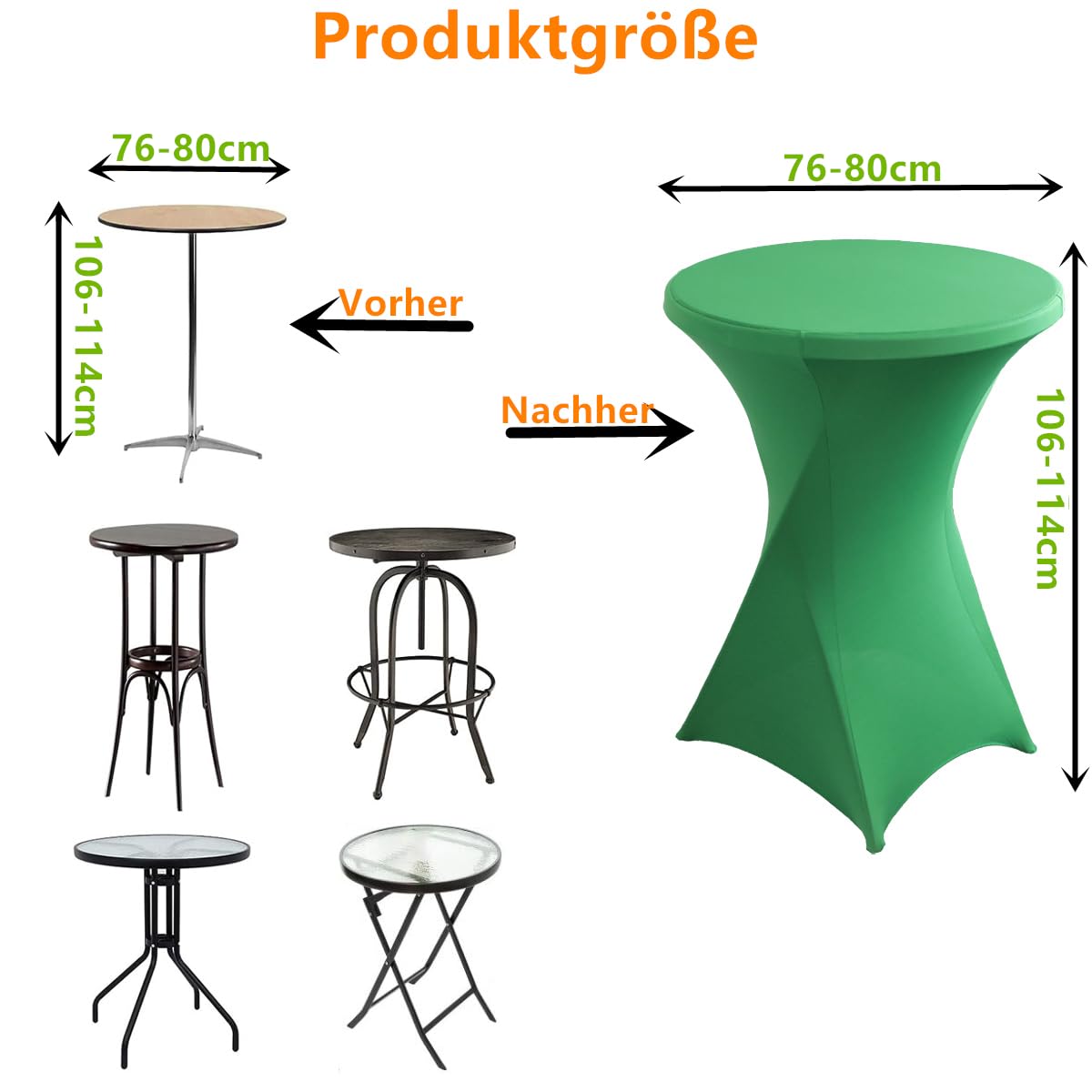 iEventStar Stretch Stehtisch Hussen Spandex Stehtischhussen Bartische Hochzeit Erstärkung im Fußbereich Rund Tischdecke für Bistrotisch Cocktail-Party (Königsblau, 1er Set - Ø 80-85 cm)