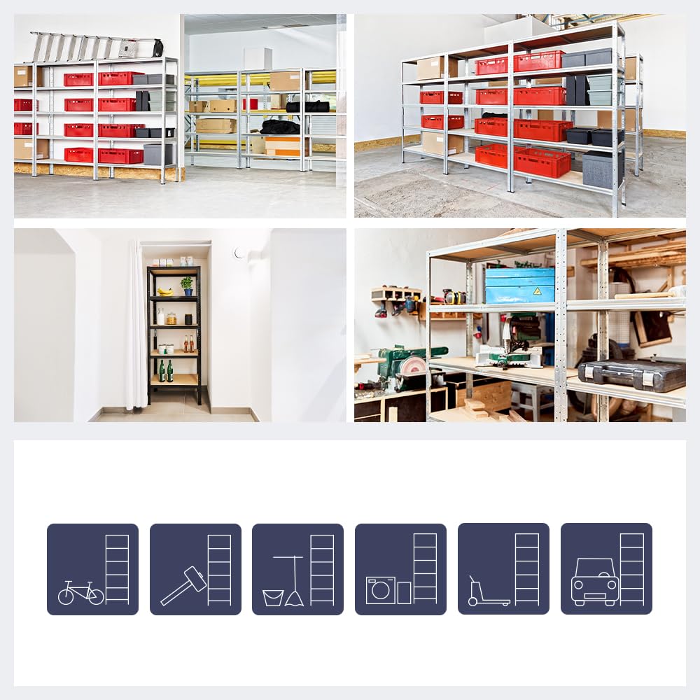 shelfplaza® 90x100x40cm Home Schwerlastregal verzinkt/Metallregal mit 3 Böden/Kellerregal Metall, Garagenregal, Werkstattregal oder Regal Lagerregal/Steckregal Metall mit 175kg Tragkraft