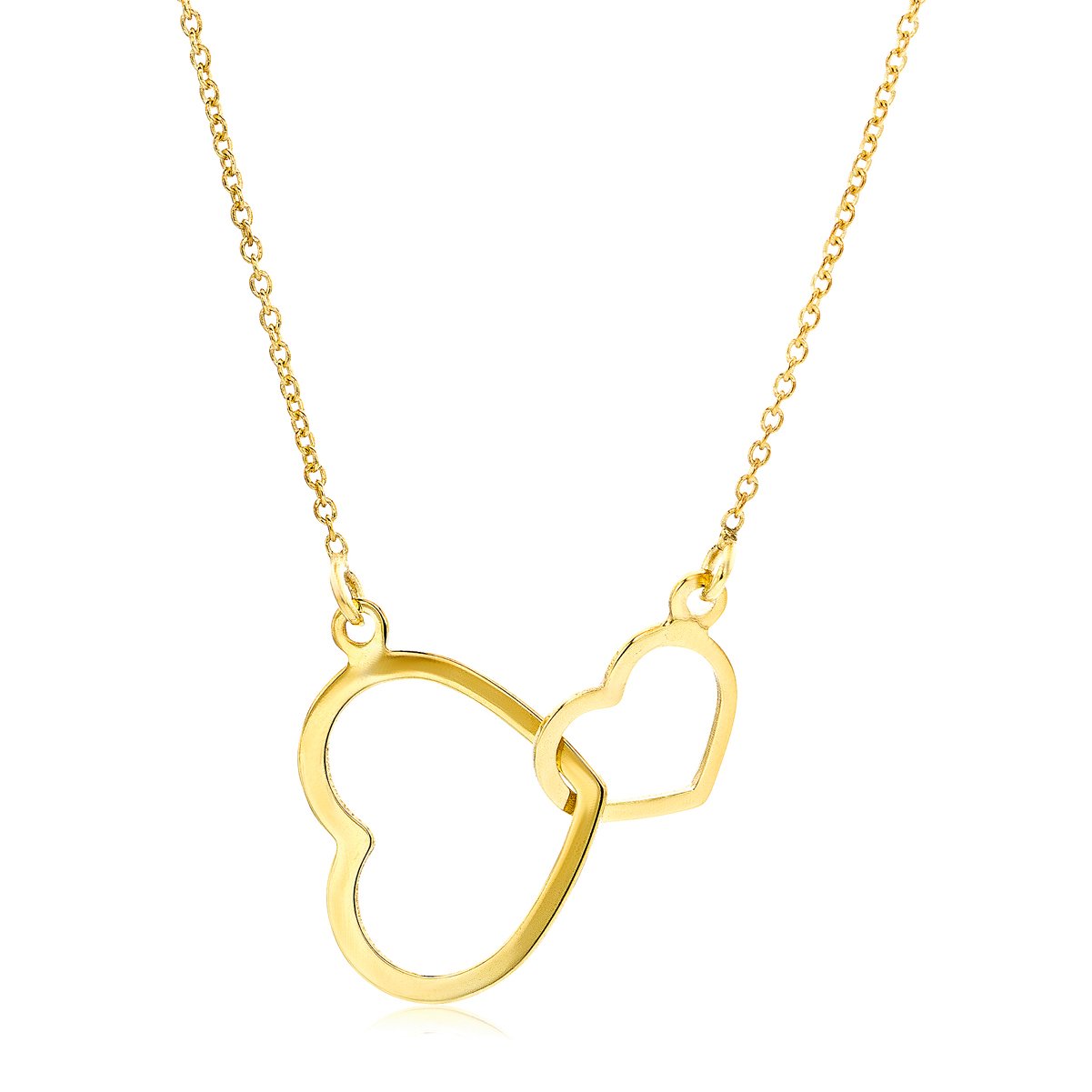 Orovi – Halskette mit Herz Anhänger aus 9 Karat (375) Gelbgold – filigrane Gold Ankerkette Damen – Kette in hochwertiger Schmuckschachtel zum Verschenken – allergenfrei & handgemacht (45 cm)