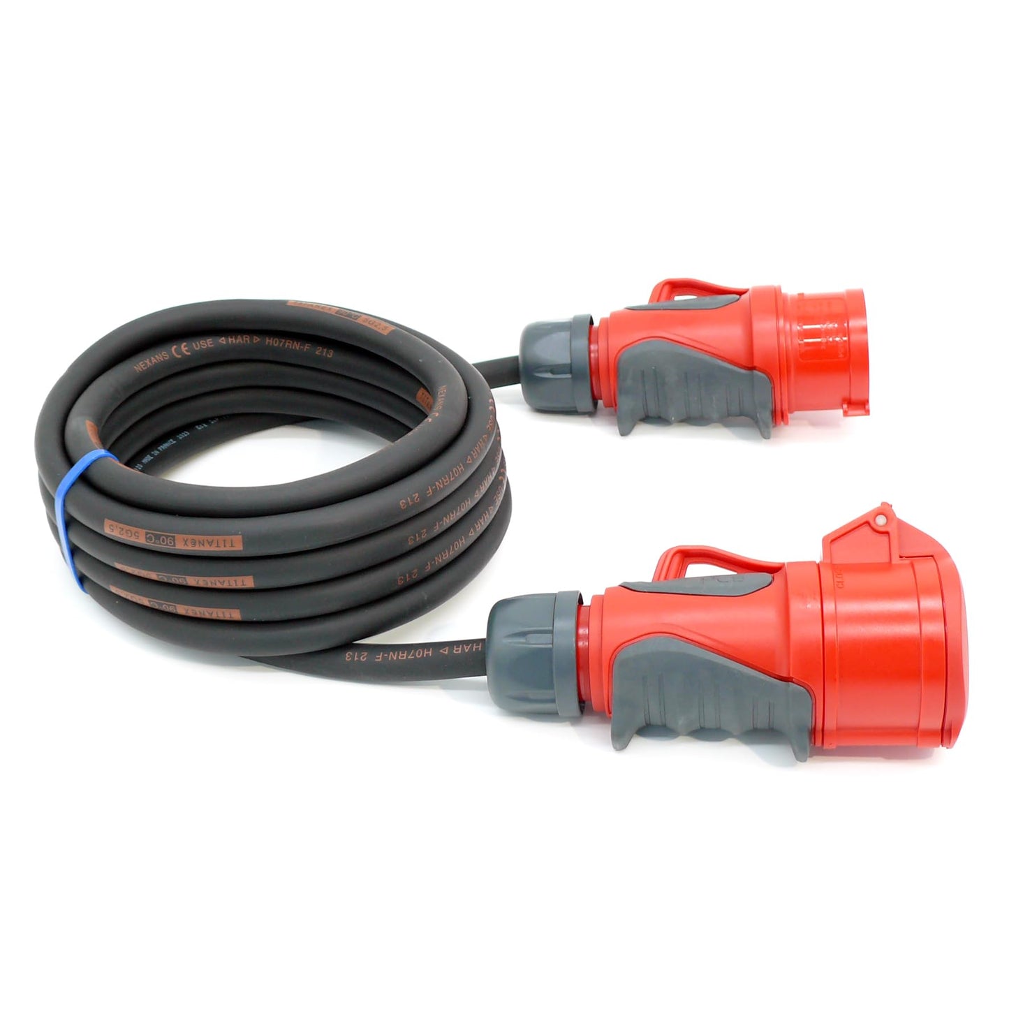 CEE Starkstromkabel (1,5m-50m) 16A Verlängerungskabel Titanex H07RN-F 5x2,5mm² mit PCE Grip Stecker und Kupplung, Business-Line von Event-Kabel (3 Meter)