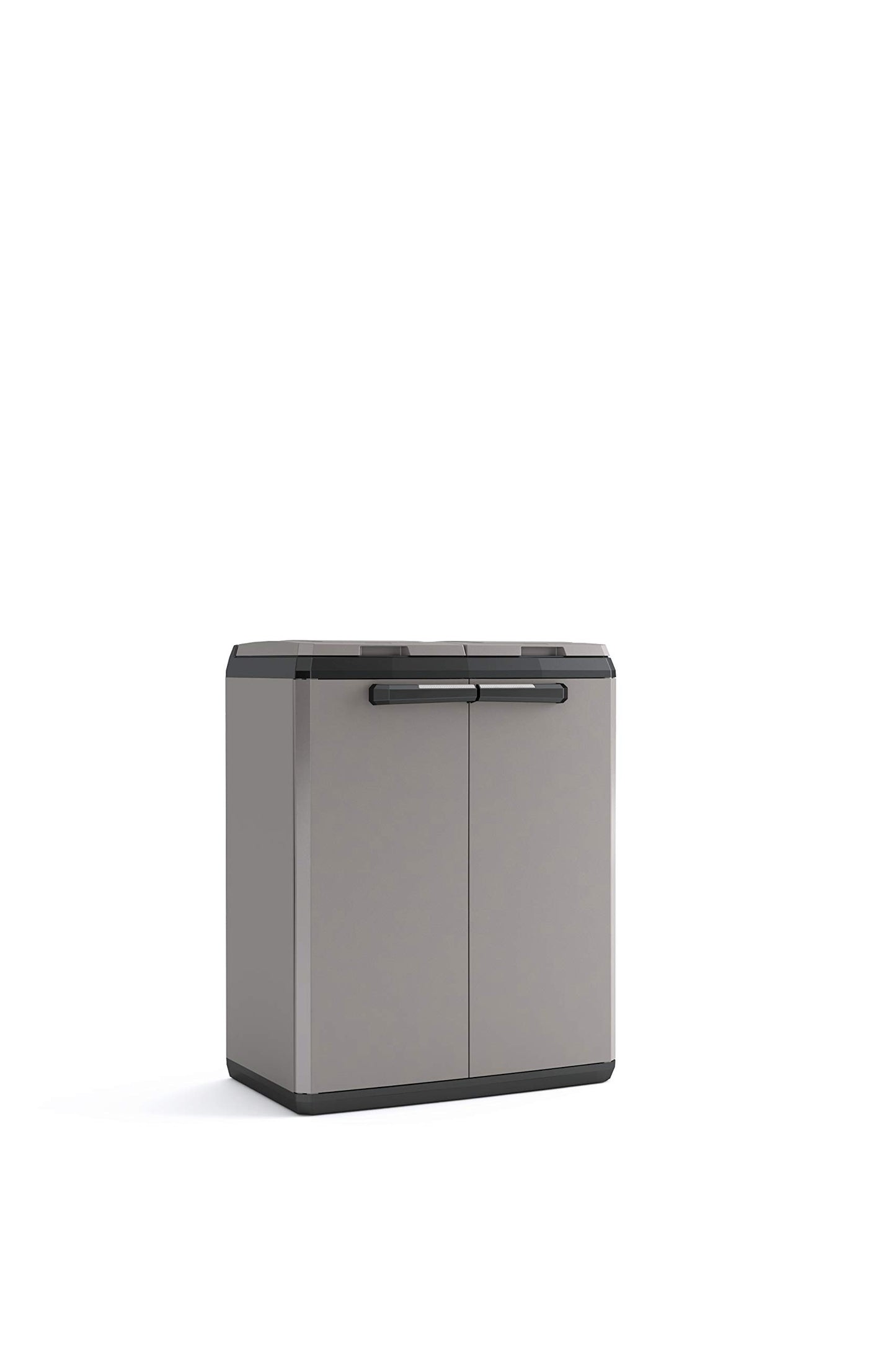 Keter 9736000 Split Basic Recyclingschrank, grau/schwarz, 68 x 39 x 85 cm, manuelle Öffnung