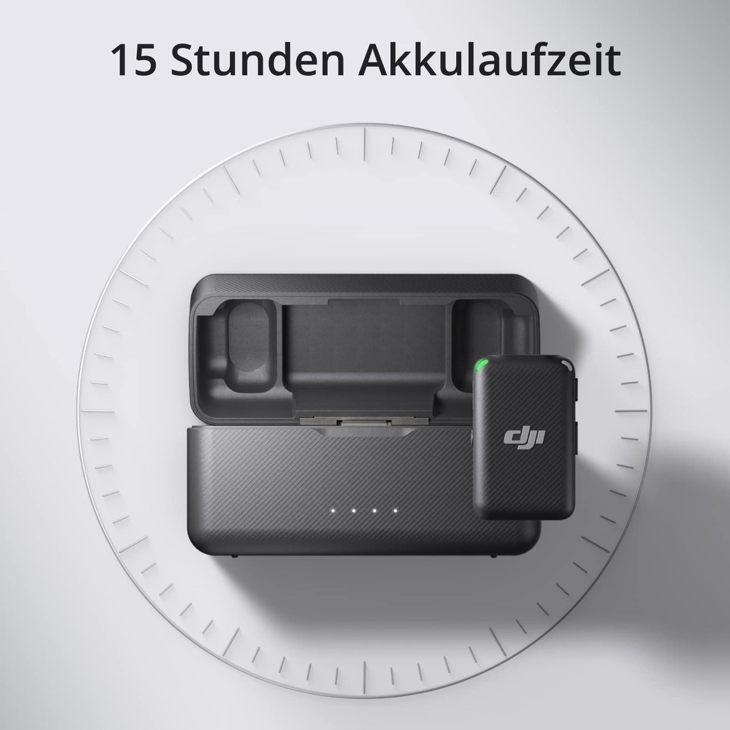 DJI Mic (2 Sender + 1 Empfänger + Ladeschale), Lavalier-Funkmikrofon, 250 m Reichweite, 15 Stunden Akkulaufzeit, Geräusch­unterdrückung Funkmikrofon für PC, iPhone, Interviews, YouTube, Vlogs