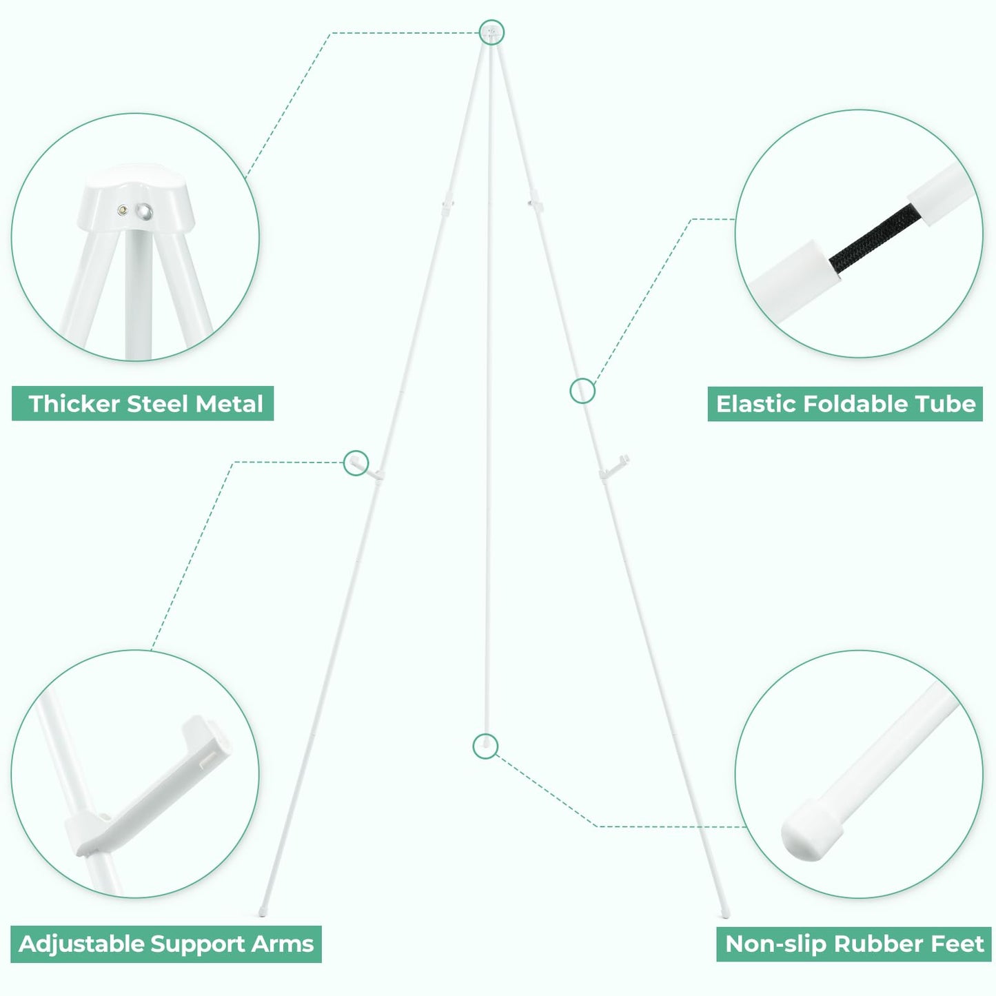 Portable Künstler Staffelei Stand: Ohuhu 160cm Weiß Verstellbares Stativ Tisch Kunst Leinwand Malerei Display - Leicht klappbare Studio Teleskop Boden Staffeleien für Hochzeit Poster Innen Außen