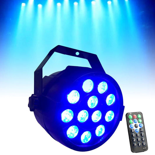 12 LED PAR RGBW Scheinwerfer DMX Discobeleuchtung Floorspot Bühnenlicht Licht für Stage DJ Party Show Bar Halloween Weihnachten