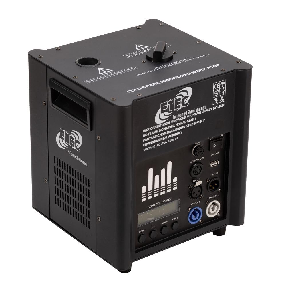 ETEC Professional FX1 SPARK MACHINE Set mit Flightcase und Spark Granulat DMX Indoor Feuerwerk Pyrotechnik Hochzeit DJ Event Effekt Bühne Auftritt Veranstaltung