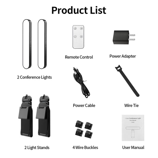yAyusi Videokonferenzbeleuchtung mit Zwei Lampen, Webcam-Licht mit Fernbedienung und Touch-Steuerung, Zoom-Beleuchtung für Computer, LED-Monitor-Laptop-Licht für Streaming/Videoanrufe/Zoom-Meetings