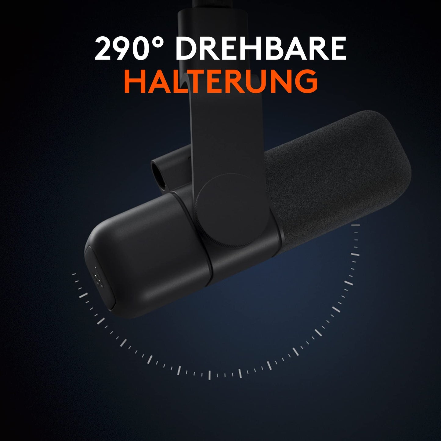 Logitech G Blue Sona Aktives dynamisches XLR-Broadcast-Mikrofon für Streaming und Content-Erstellung, ClearAmp-Vorverstärker, Doppelkapsel-Design, Interne Mikrofonspinne - Schwarz