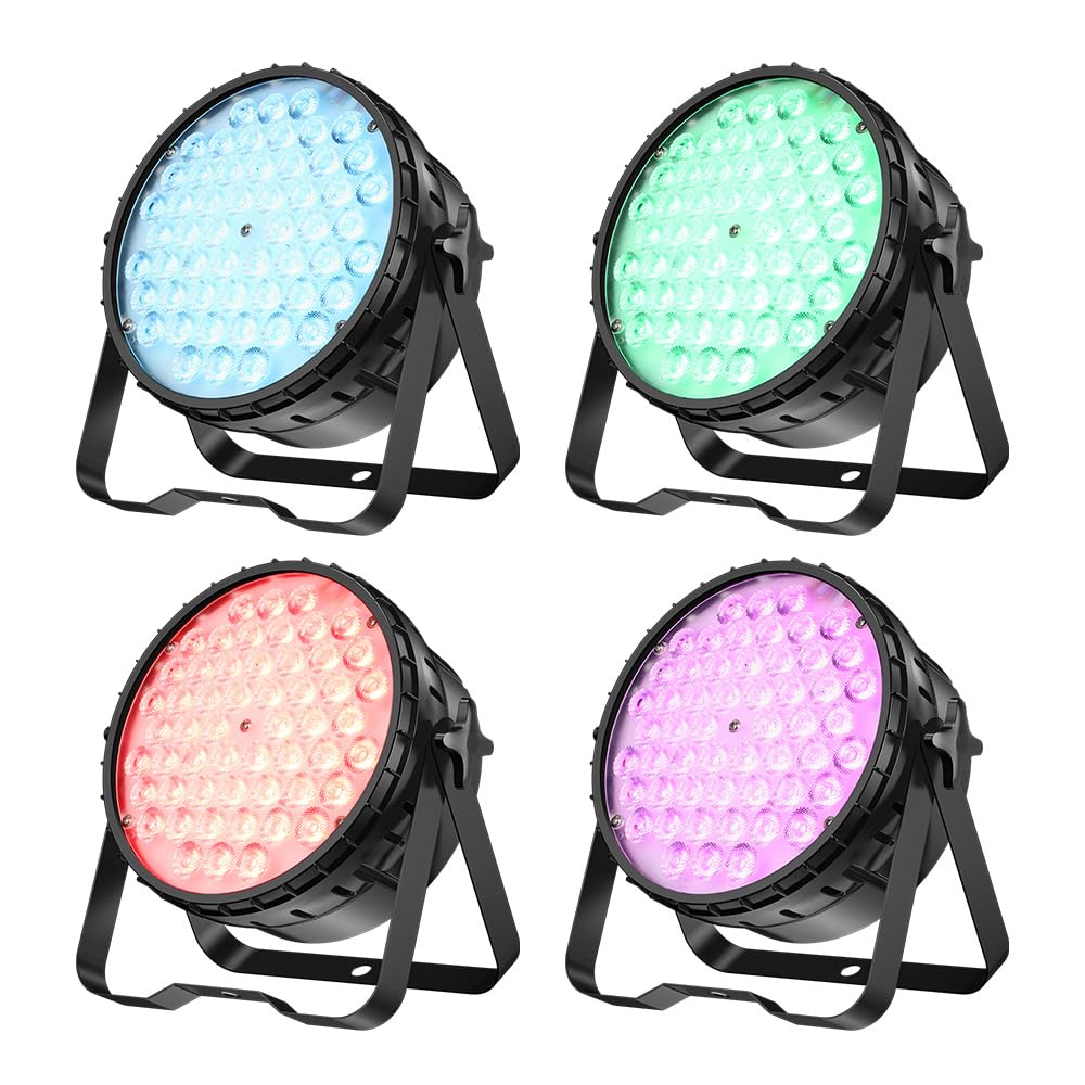 BETOPPER Stage Lights 54x4W Strobe Bühnenlicht LED Par Lichter, RGBW 4 in 1 DMX512 Leichte Discolicht DJ Licht für Party Hochzeit Club Bars Show, 4S