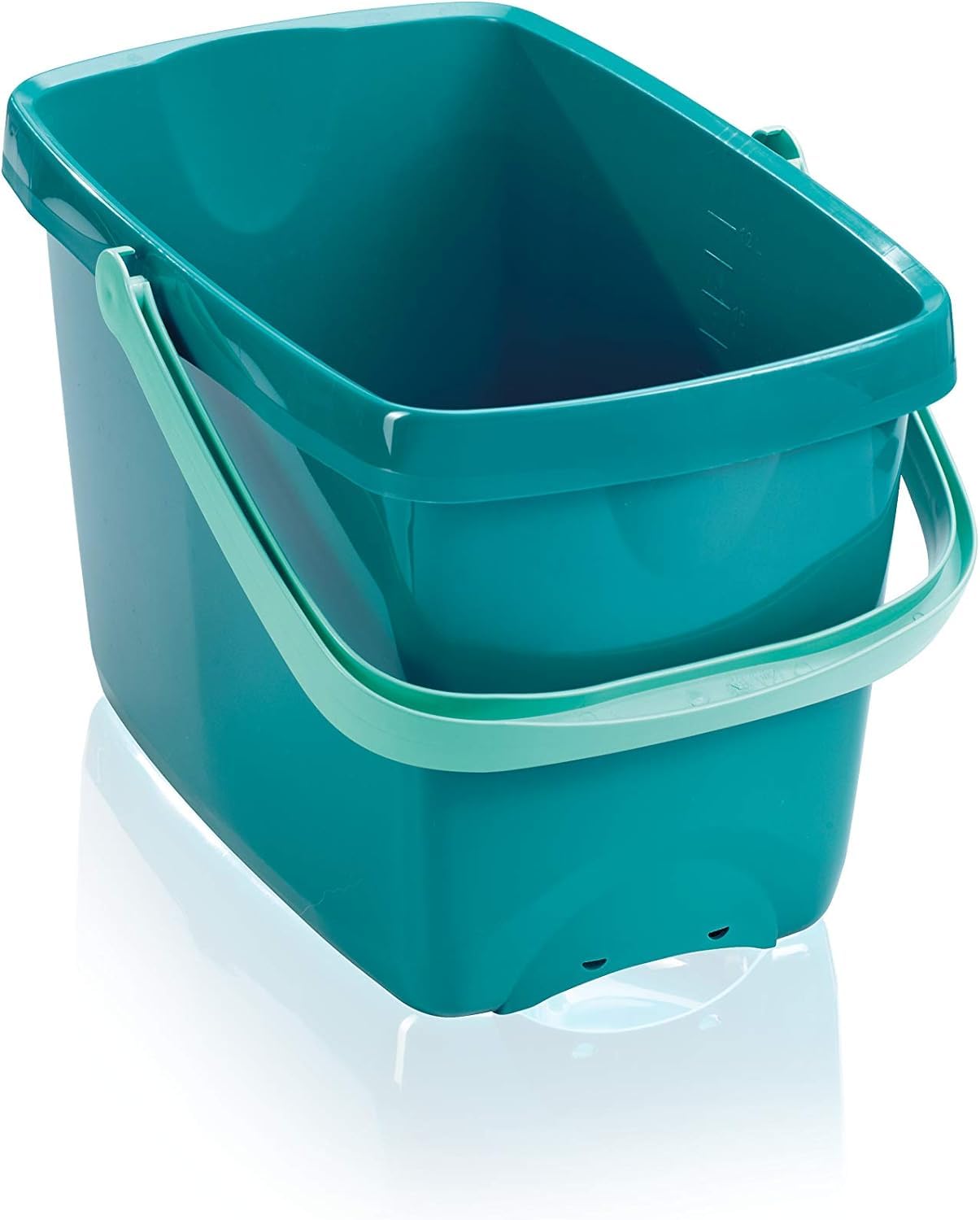 Leifheit Eimer Combi M mit 12 L Fassungsvermögen für große Bodenflächen, standfester Putzeimer in eckiger Form, vielfältig kombinierbarer Wascheimer, Blau