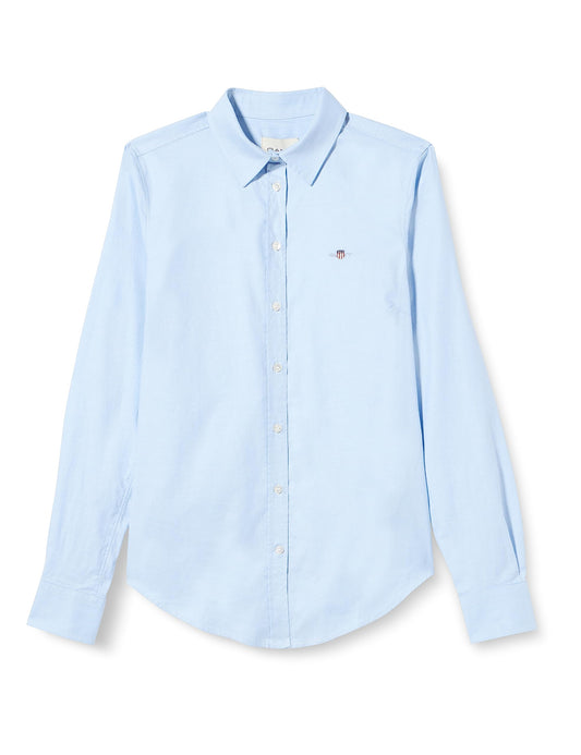 GANT Damen Slim Stretch Oxford Shirt Klassisches Hemd, Light Blue, 42 EU