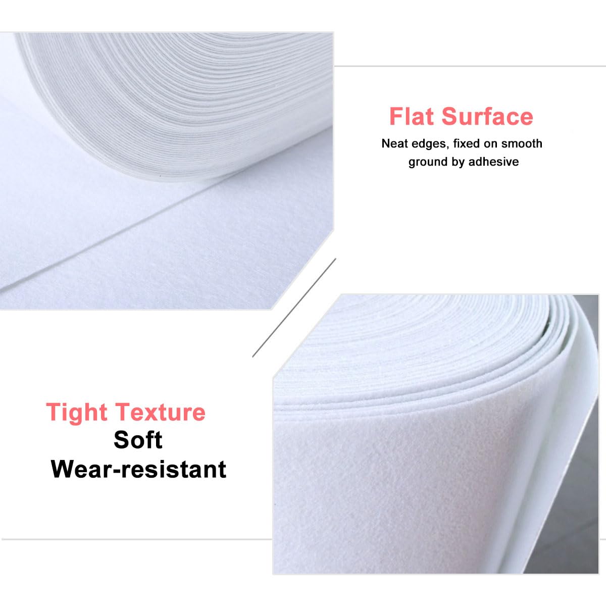 Gdmokle Weiß Hochzeitsteppich Gangläufer, 2,5mm Dicke Hochzeit Läufer Event Teppich, 1m x 10m Messeteppich Polyester-Stoff Teppich-Boden für Drinnen und Draußen