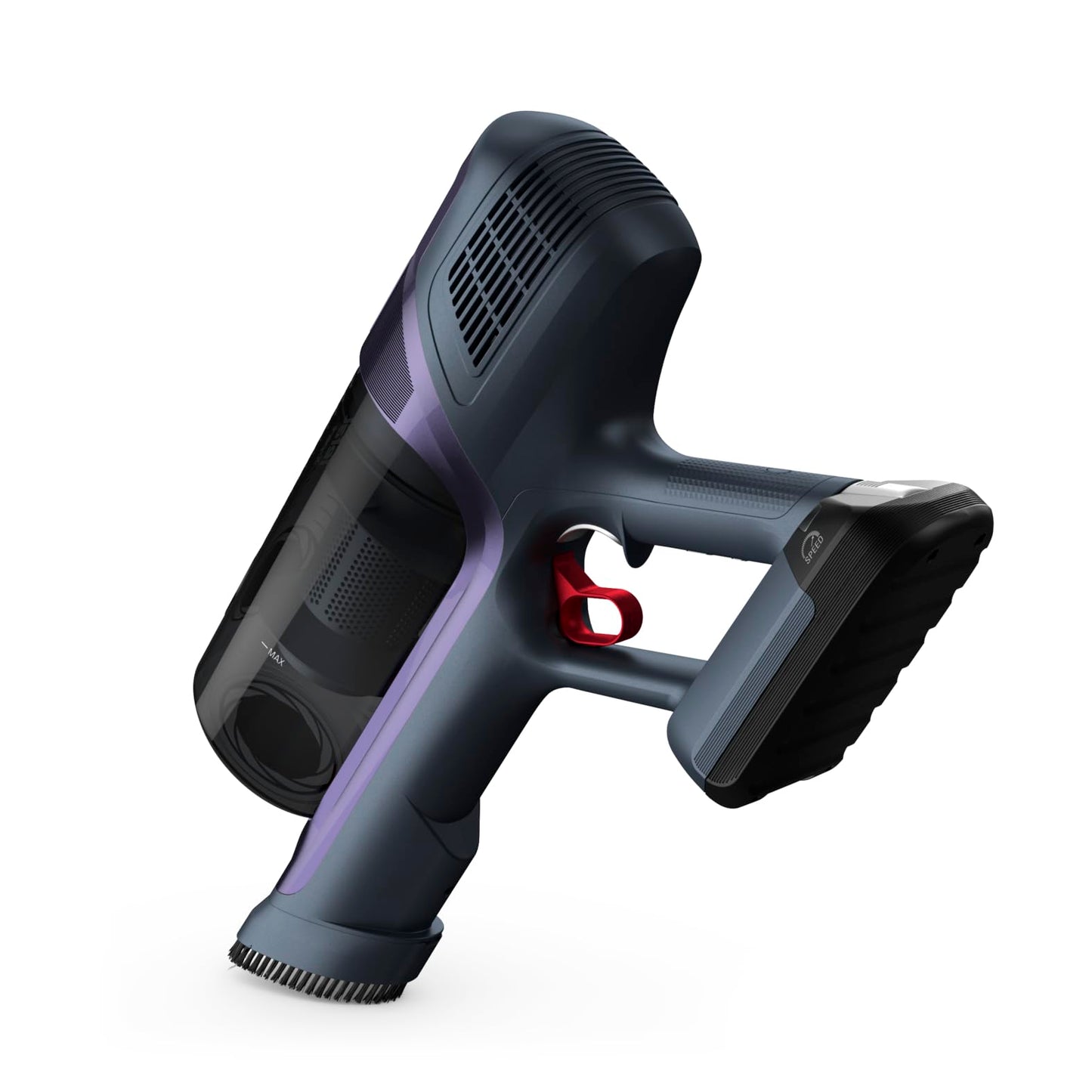Rowenta X-Pert 6.60 Essential Akkustaubsauger, 100 W Leistung, 45 Min Laufzeit, kabellos & beutellos, LED-Bürstenkopf, herausnehmbarer Akku, inkl. Fugendüse und Wandhalterung, violett/schwarz, RH6838