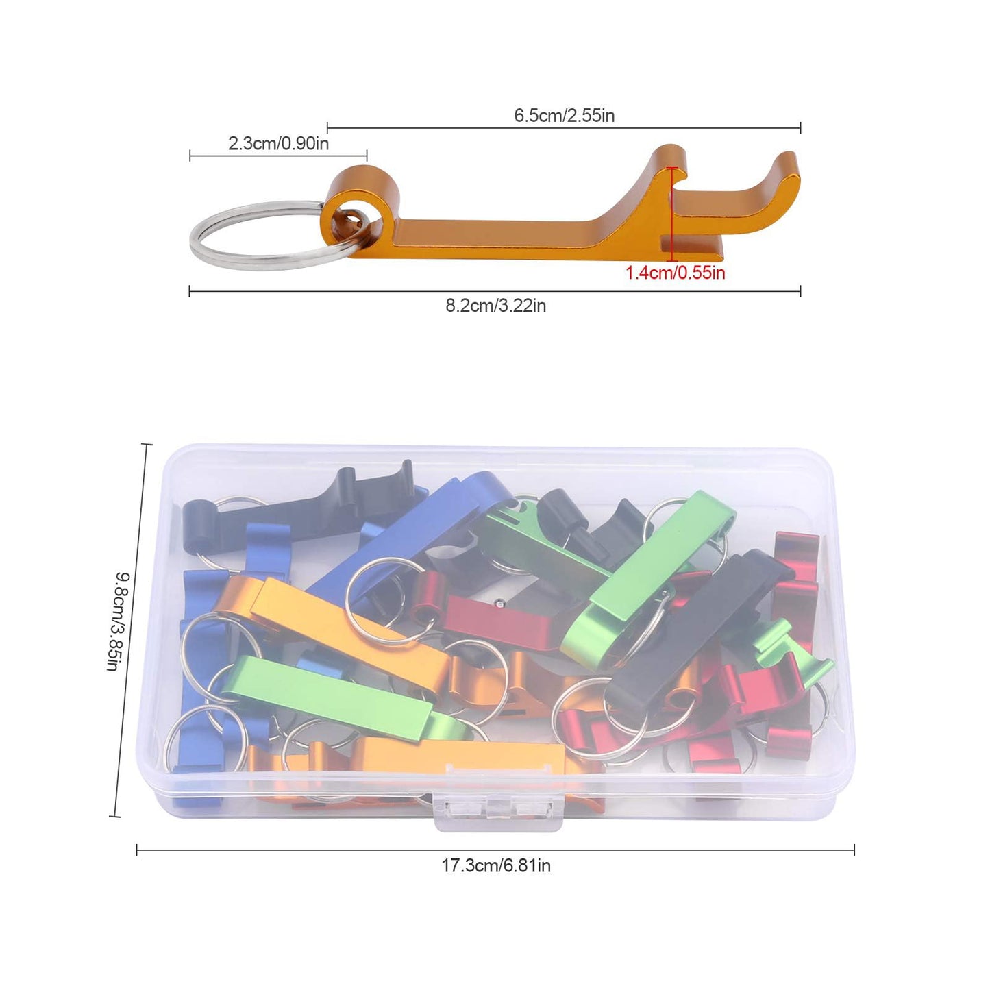 16 Stück Flaschenöffner Schlüsselanhänger Aluminium Bierflaschenöffner Mini Bier Getränkebehälter öffner Pocket mit Metall Schlüsselanhänger 8 Farben Bottle Opener für Verschiedene Getränke Flasche