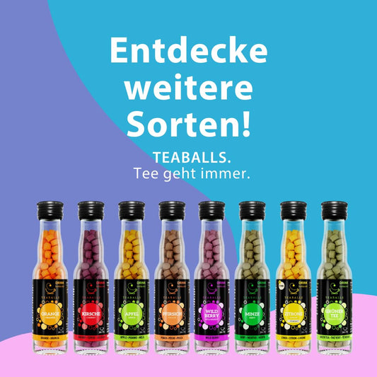 TEABALLS Set Big Classic Earl Grey, Minze, Zitrone, Grüner Tee, Hibiskus 5er Pack für 375 Tassen Tee