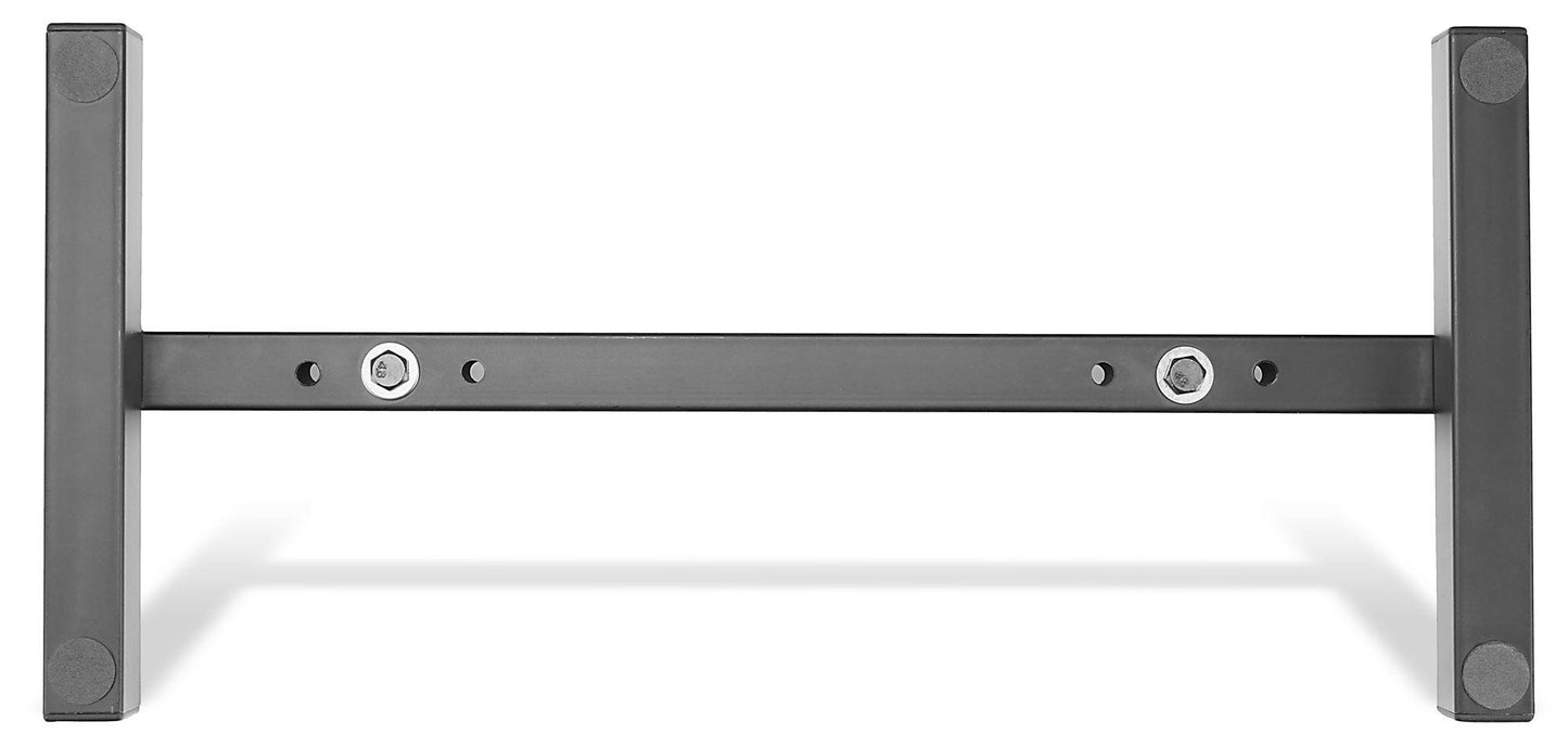 2er Set Showlite FLS-20 PAR Licht Bodenstative (2-fach Bodenstative zum Aufstellen von zwei Scheinwerfern, Grundfläche 55,5 x 25,5 cm, 6 cm hoch, stabile Konstruktion, ineinander stapelbar) Schwarz