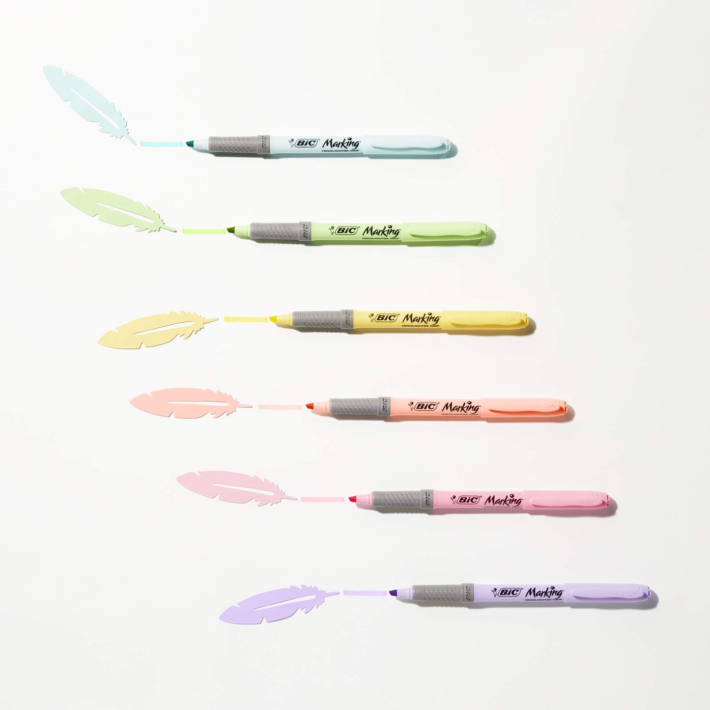 BIC Highlighter, Textmarker, 24er Pack, in verschiedenen Farben inkl. Pastell, mit Keilspitze, Strichstärke: 1.6 bis 3.4 mm, mit Austrocknungsschutz