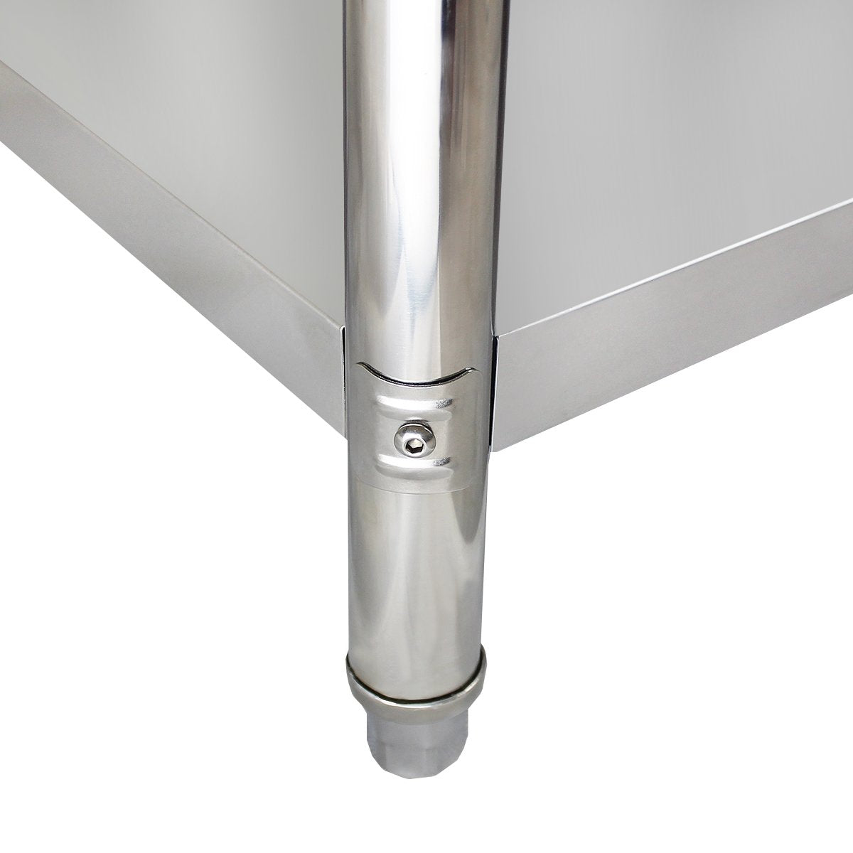 Edelstahl Gastronomie-Arbeitstisch Beeketal BA200a – 200 x 60 cm mit Aufkantung