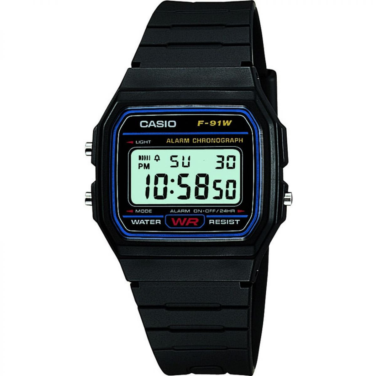 Casio Unisex ErwachseneArmbanduhr Digital Quarz Harz F-91W-1YER