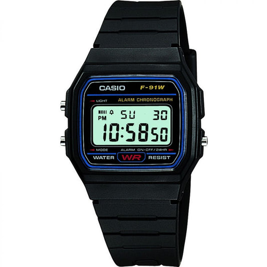 Casio Unisex ErwachseneArmbanduhr Digital Quarz Harz F-91W-1YER