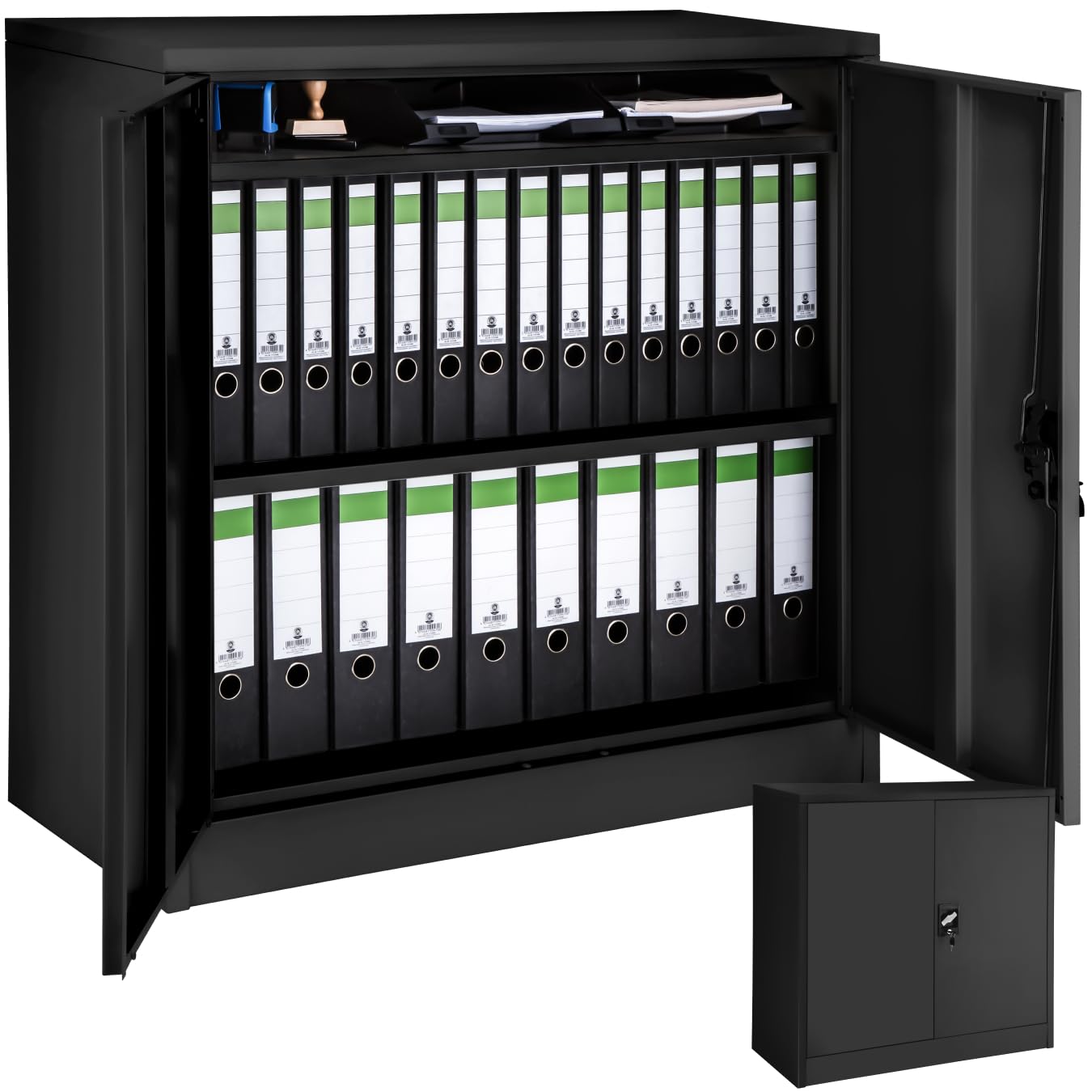 Abschließbarer Metallschrank mit Fächern – Robuster Aktenschrank für Büro & Home-Office