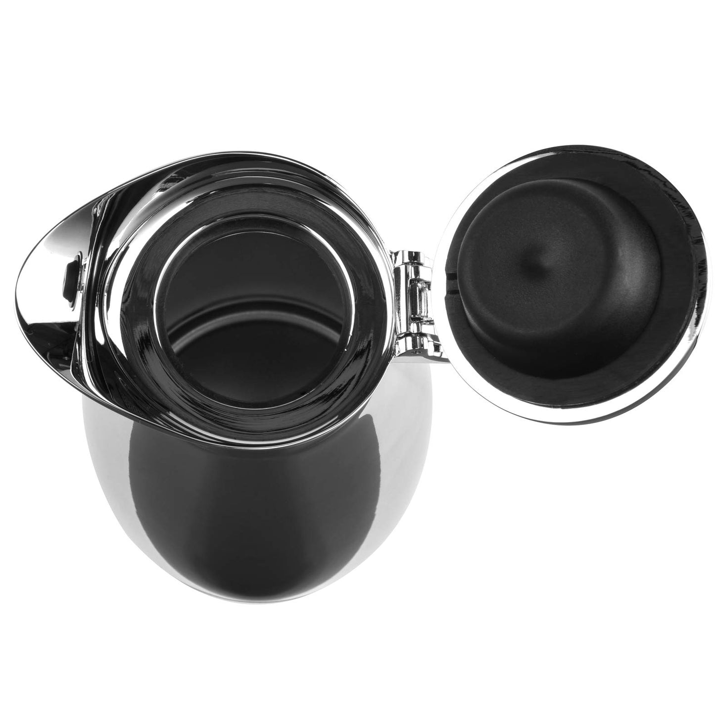 Emsa Eleganza Isolierkanne 502488 | 0,6 L Fassungsvermögen | Easy Open Verschluss | 12h heiß, 24h kalt | Edelstahl